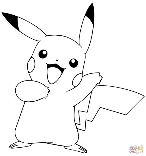 Access Pikachu printable coloring pages