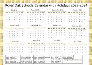 Accessing Royal Oak Schools Calendar