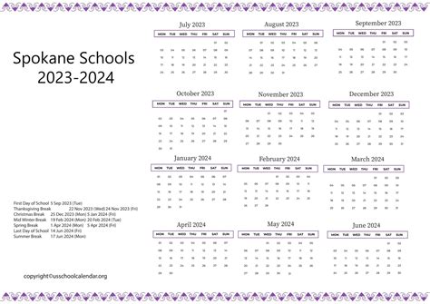 Accessing Spokane School Calendars