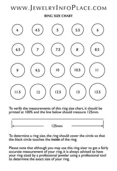 Accurate Ring Size Chart