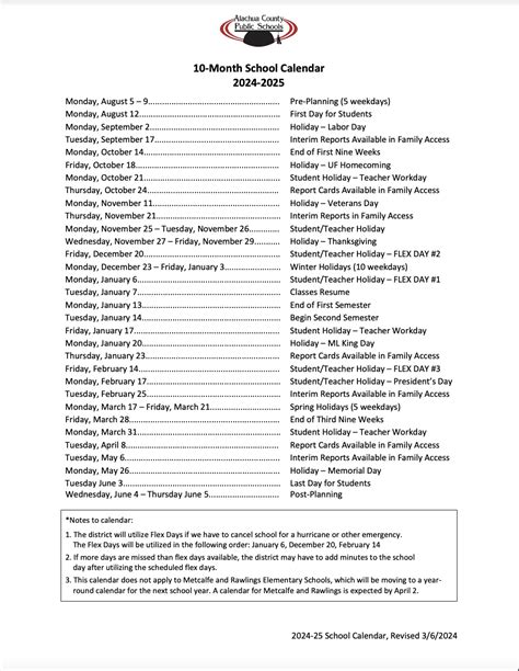 ACPS Calendar Information