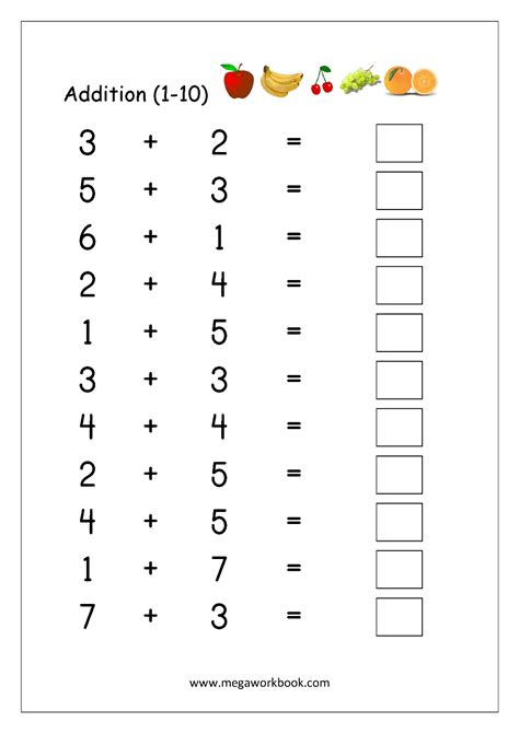 Addition math printables