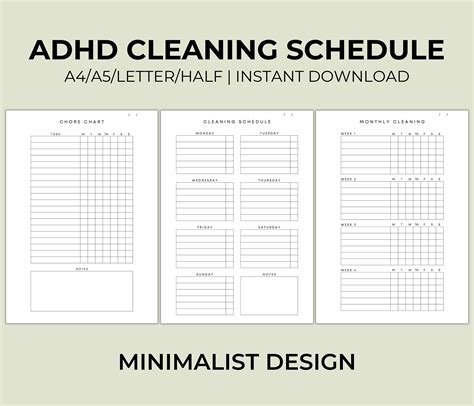 ADHD room cleaning calendar benefits