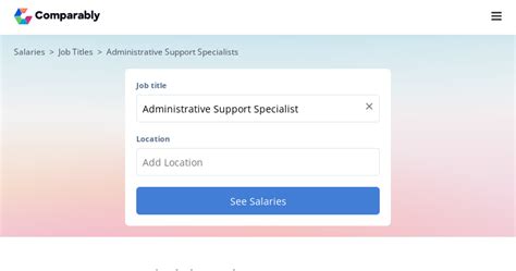 Admin Support Specialist Salary Ranges