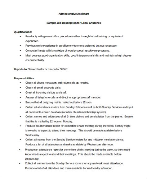 Administrative Assistant Job Description