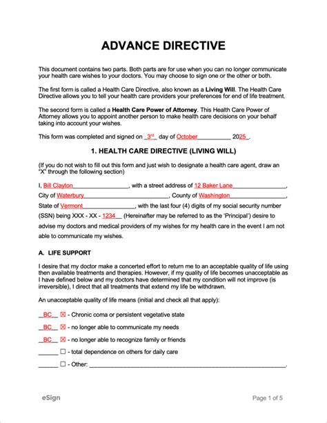 Advance Directive Form