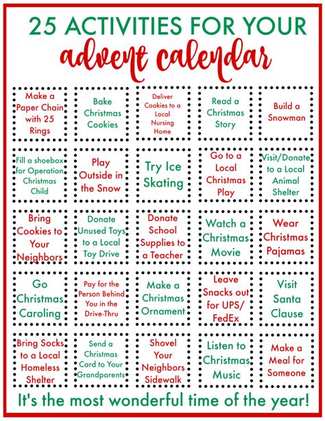 Advent Calendar Activities