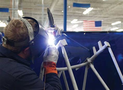 Welder working on an aircraft