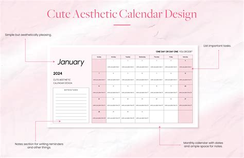 Aesthetic calendar designs