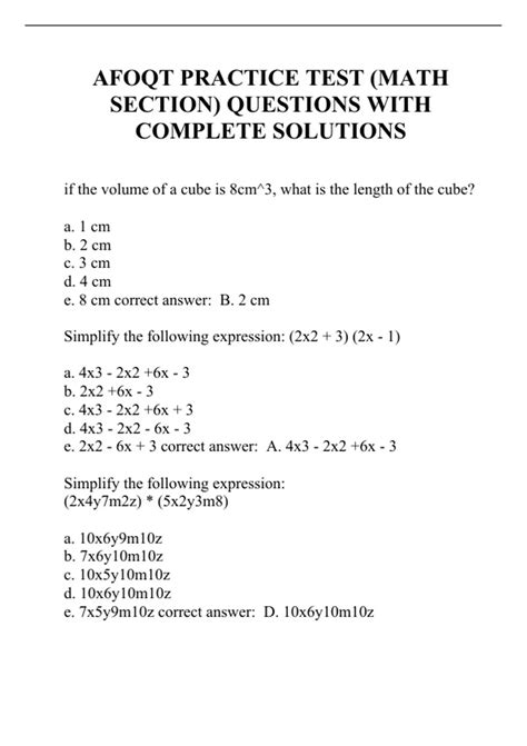 AFQT Practice Questions