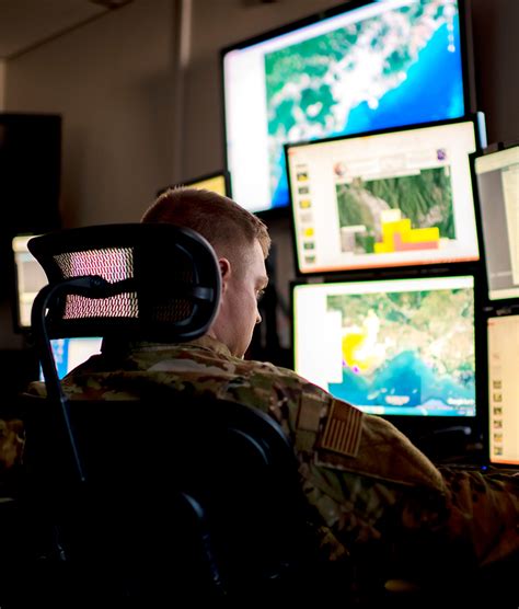 Air Force intelligence analysts at work