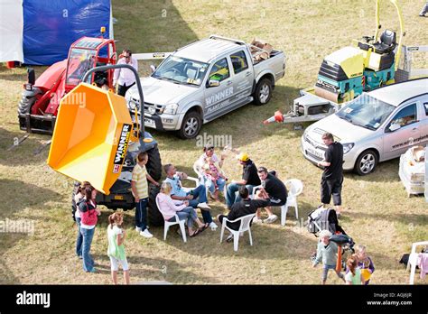 A photo of families enjoying an air show