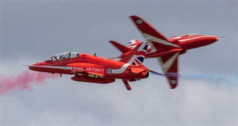 A photo of a flying display at a UK air show