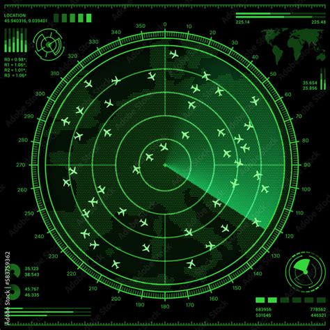 Air Traffic Control Radar Screen