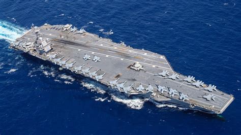 Aircraft carrier in dry dock