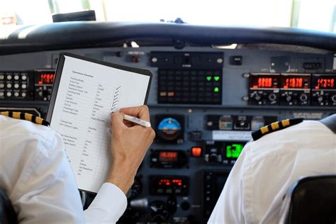 Flight crew conducting safety checks