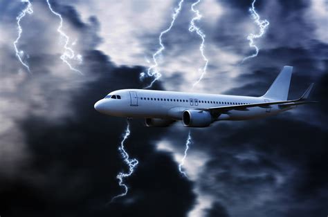 Airplane in Lightning Storm Image 5