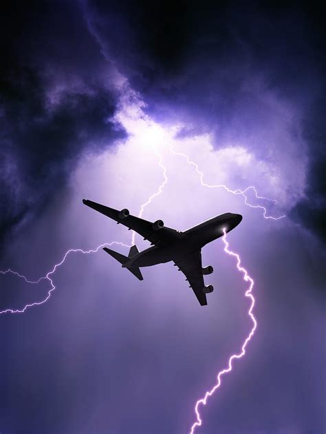 Airplane in Lightning Storm