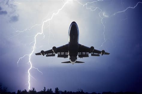 Airplane hit by lightning