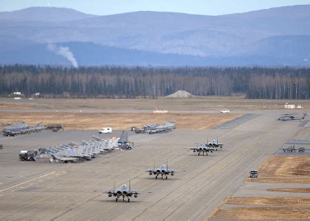 Aerial view of Alaska Air Force Base facilities