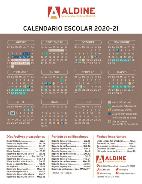 Aldine Calendar for Professionals