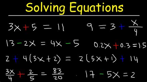 Algebra Equations