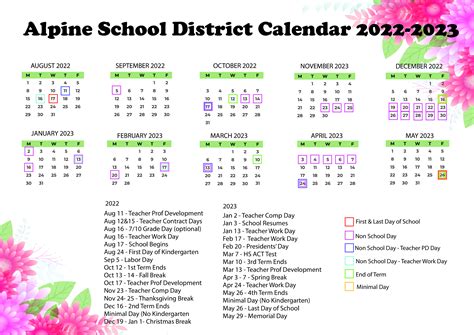 Alpine District School Calendar Image 3