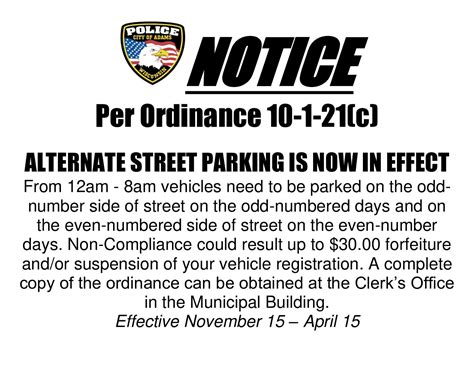 Alternate street parking challenges