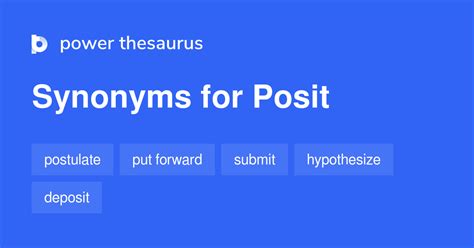 Alternative words for posit to enrich expression and conveyance of ideas