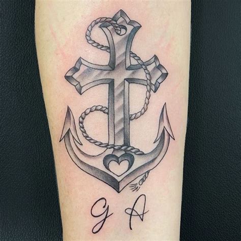 Anchor and Cross Tattoo Designs for Men