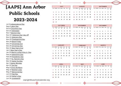 Ann Arbor School Calendar Conclusion