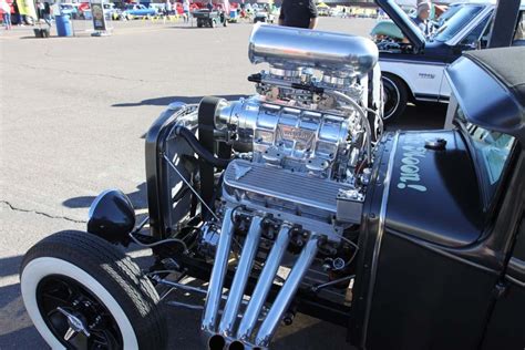 A close-up of a vintage truck engine