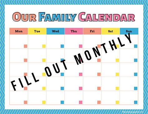 April Calendar Printables for Families