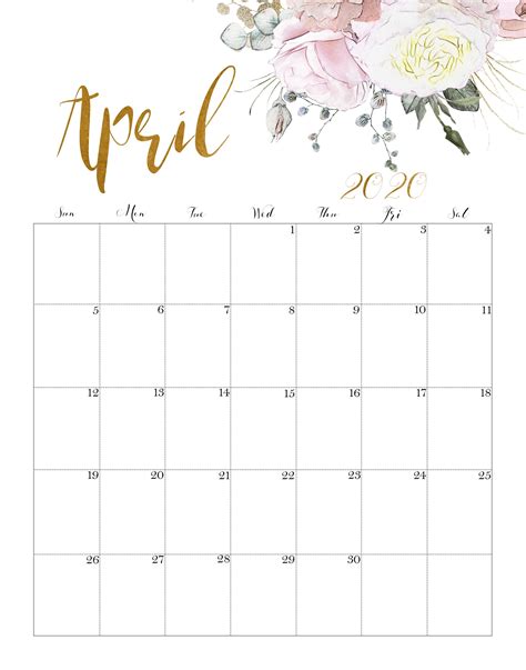 April Calendar Printables for Planning