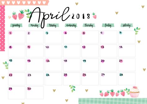 April Calendar Printables for Productivity