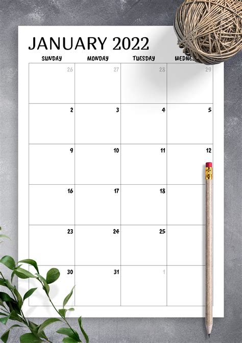 April Calendar Template