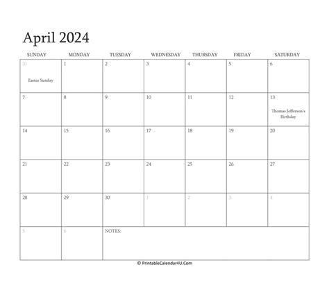 April Calendar Tips