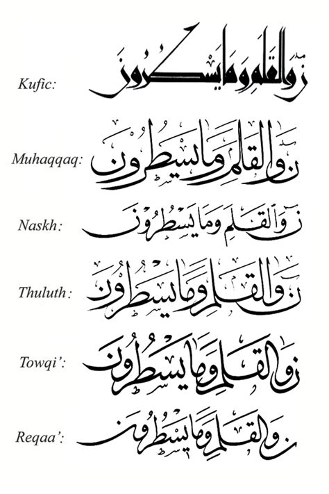 Arabic calligraphy styles