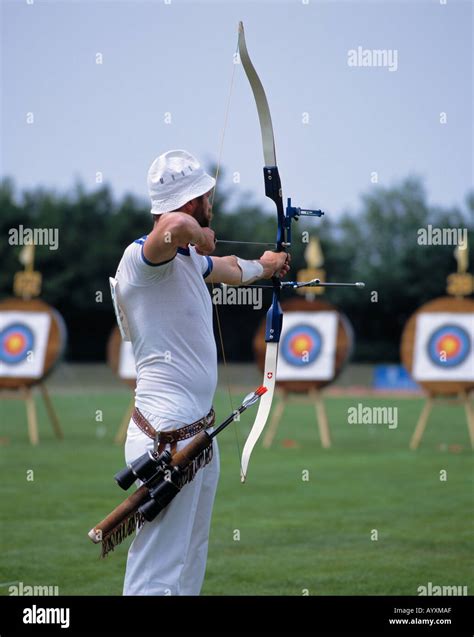 Archery marksman in competition