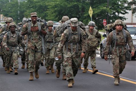 Army boot camp ruck marching