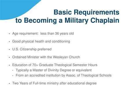 Army Chaplain Age and Service Requirements