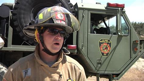 Army Firefighter in Action