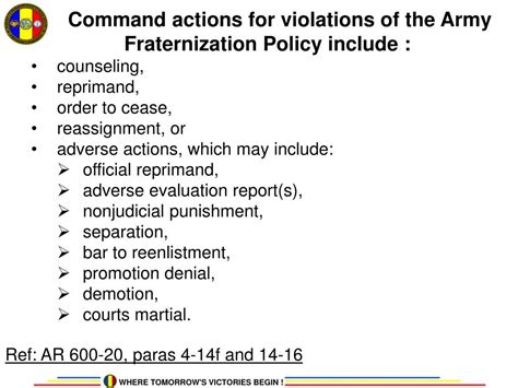 Army Fraternization Policy Examples