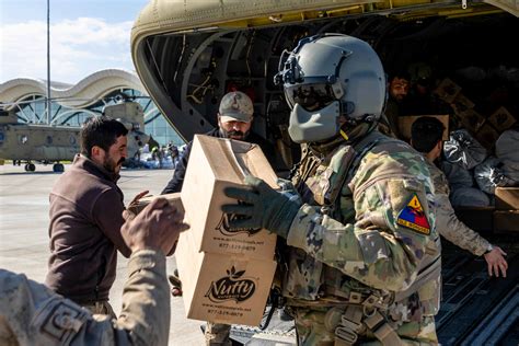 Army officers providing humanitarian aid