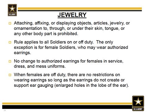 Army Jewelry Guidelines