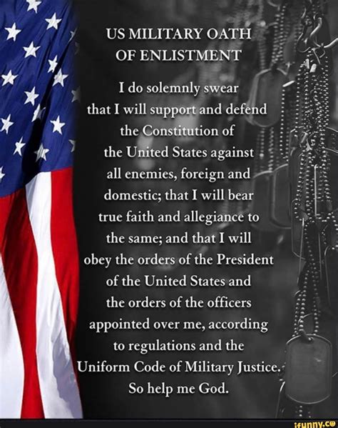 Army Oath of Enlistment Pledge of Allegiance