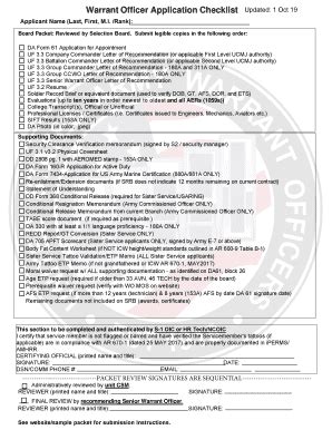 Army OCS Packet Requirements Checklist