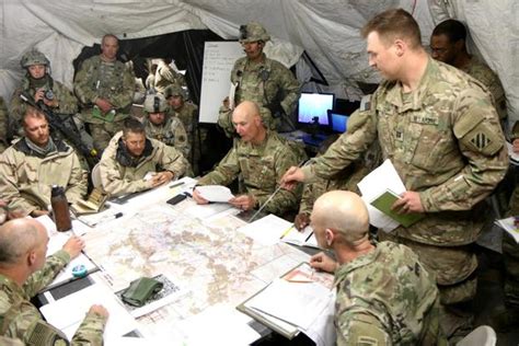 Army officers conducting combat operations