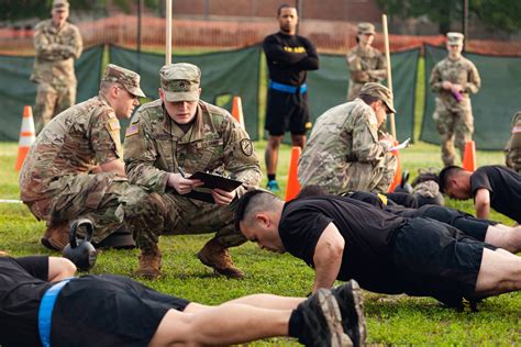 A person performing push-ups during the Army Physical Fitness Test