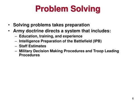 Army Problem-Solving and Decision-Making